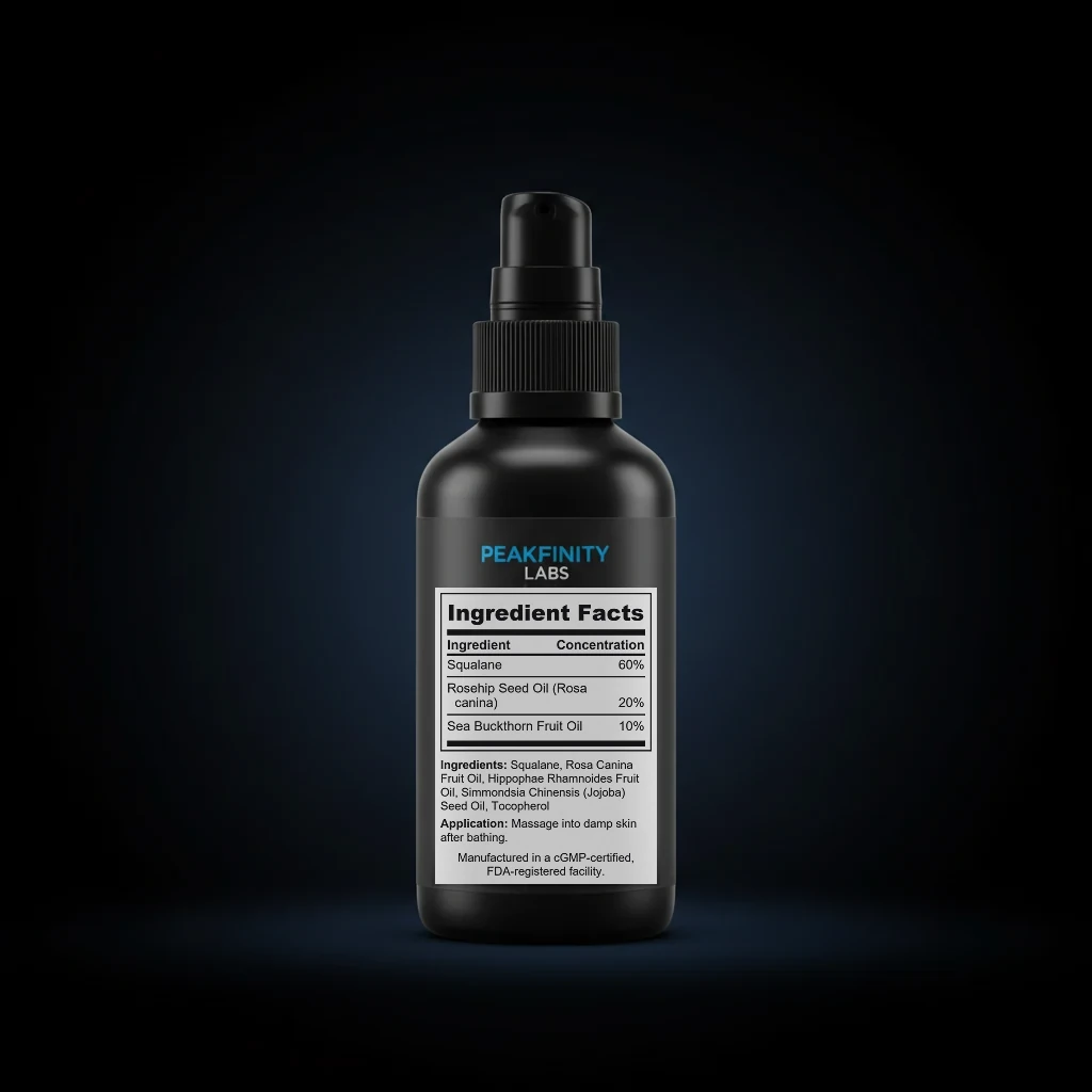 Squalane Nourishing Body Oil back label and ingredient panel