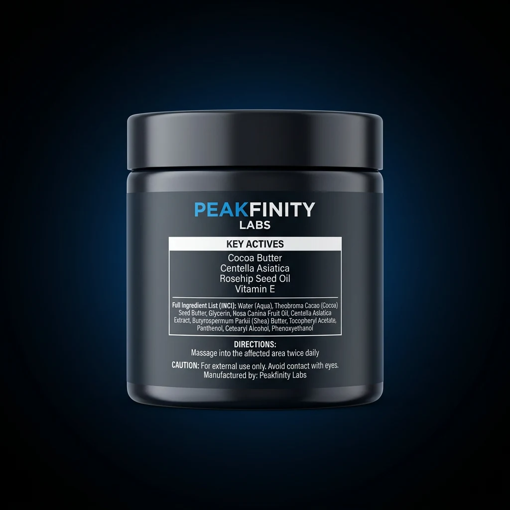 Stretch Mark & Scar Butter — representative back label artwork (Supplement Facts panel)