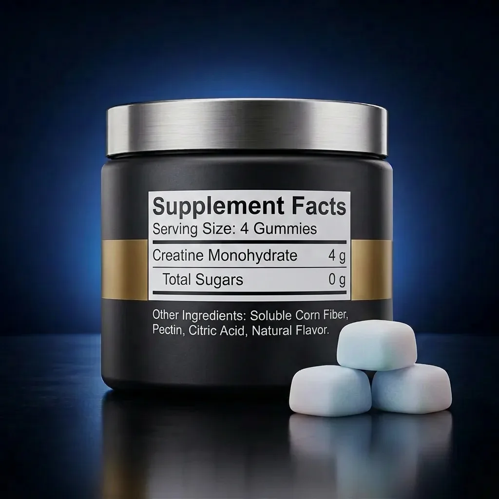 Sugar-Free Creatine Monohydrate Performance Gummies — representative back label artwork (Supplement Facts panel)