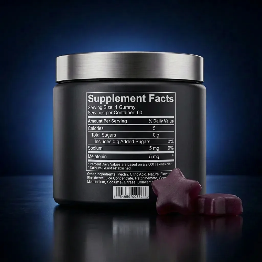 Sugar-Free Sleep Support Gummies - Blackberry Flavor — representative back label artwork (Supplement Facts panel)