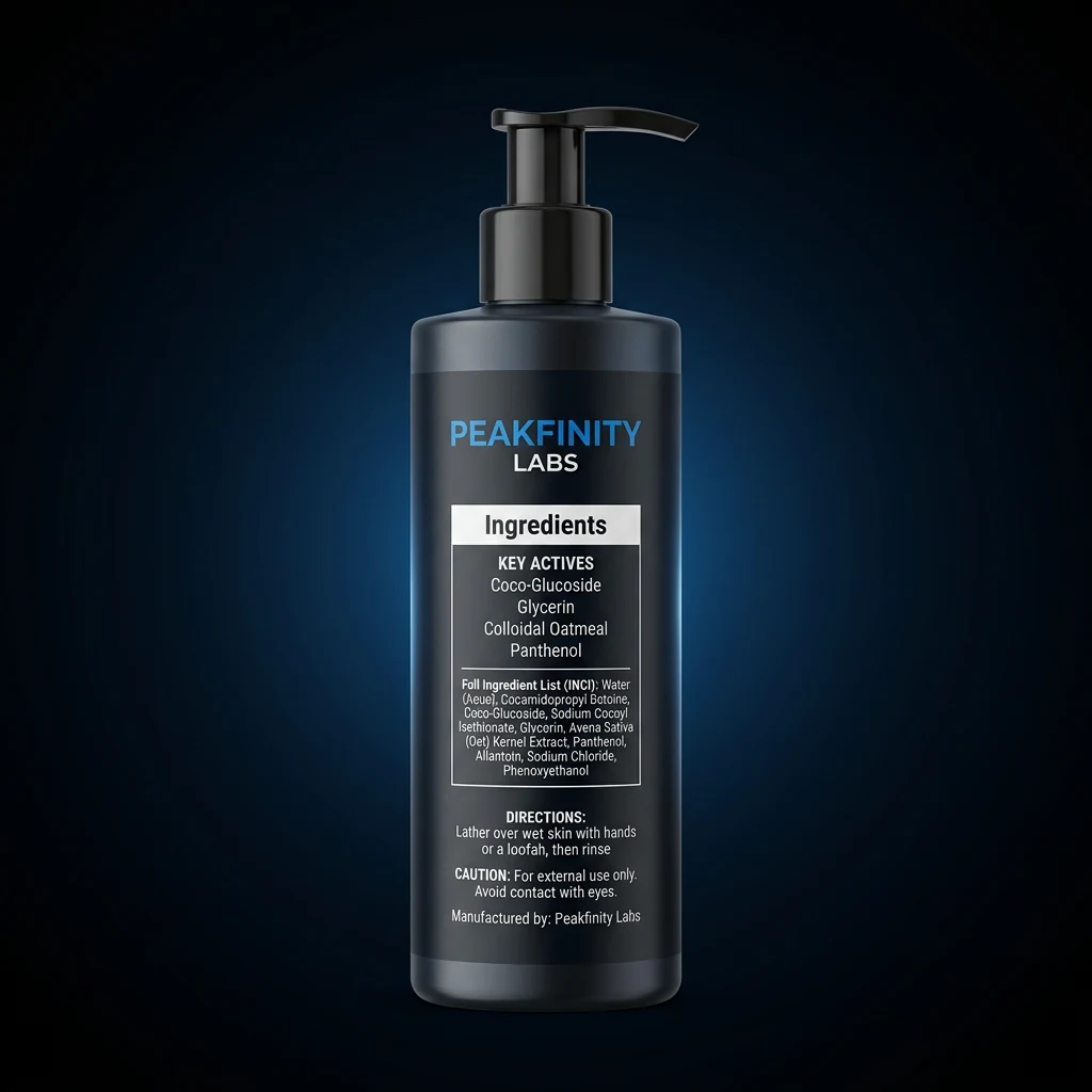Sulfate-Free Moisturizing Body Wash — representative back label artwork (Supplement Facts panel)