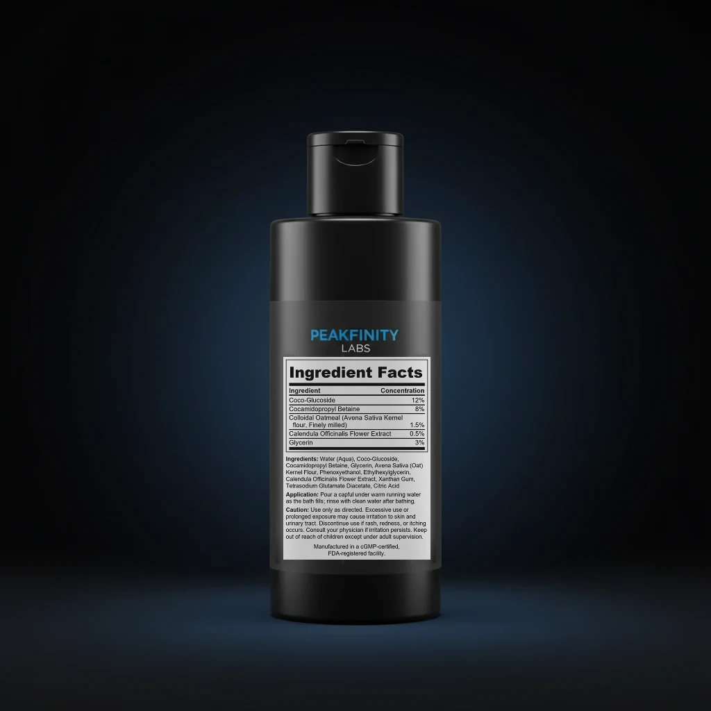 Tear-Free Baby Bubble Bath back label and ingredient panel