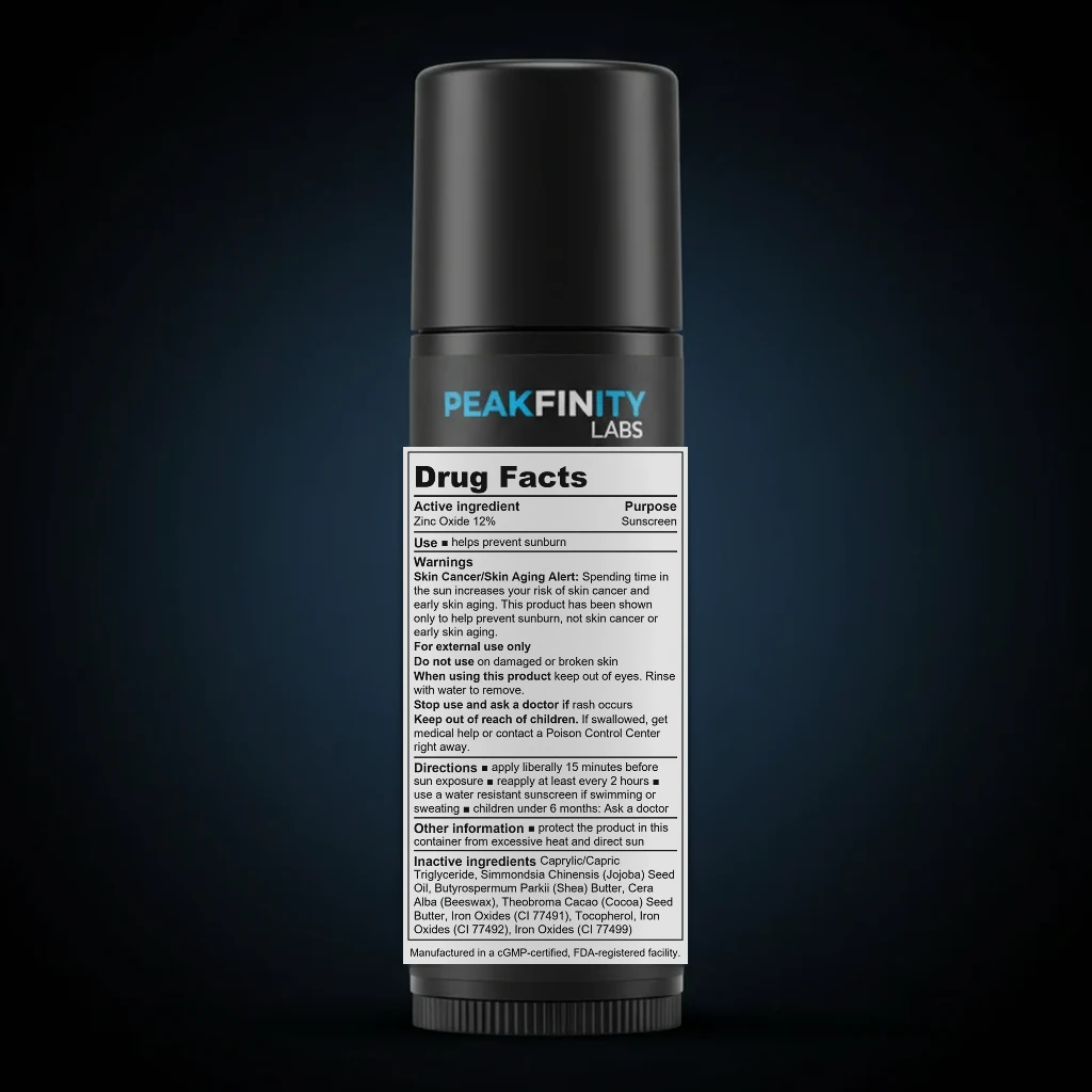 Tinted Lip Balm with SPF 15 back label and ingredient panel