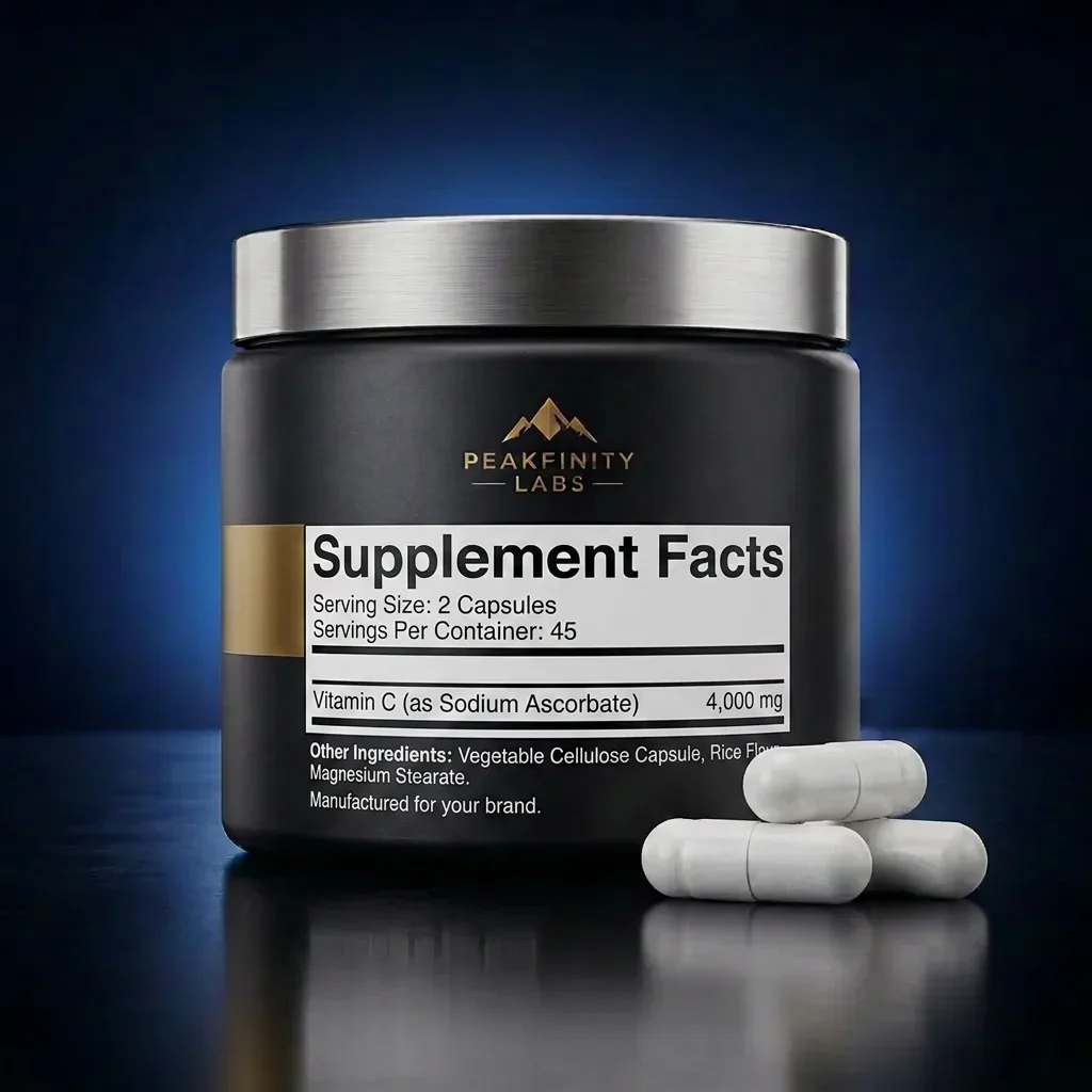 Ultra-Potency Buffered Vitamin C Immune Capsules — representative back label artwork (Supplement Facts panel)