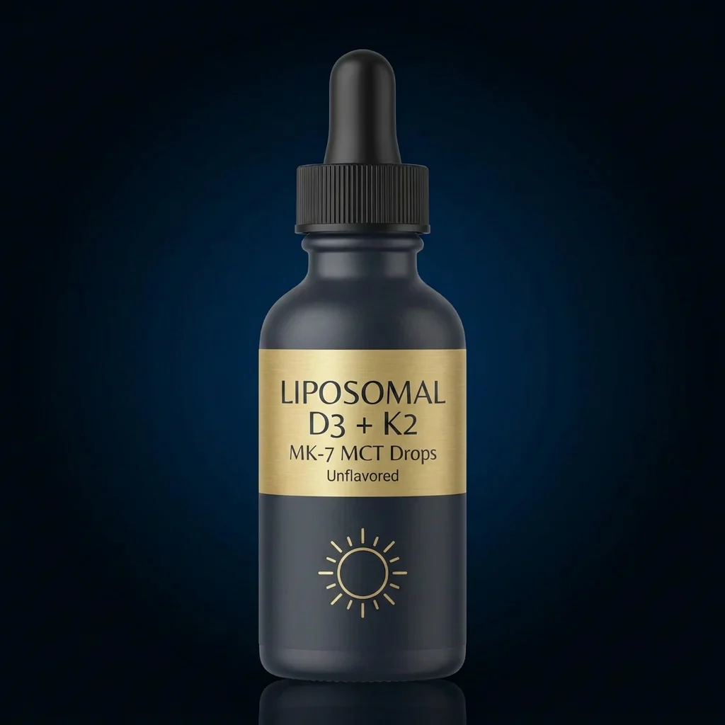 Unflavored Liposomal Vitamin D3 + K2 (MK-7) Liquid in MCT Oil