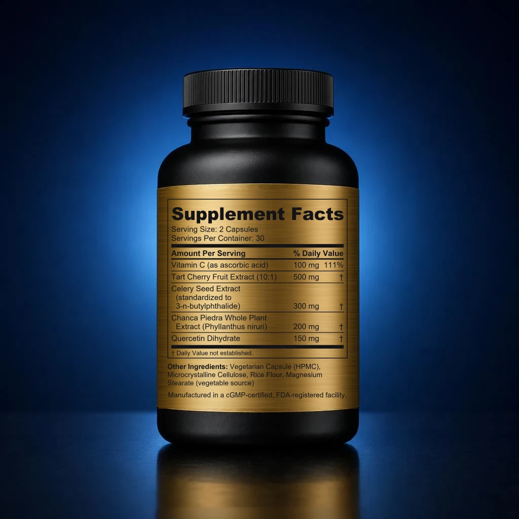 Tart Cherry Joint Comfort Capsules — back label / ingredients panel