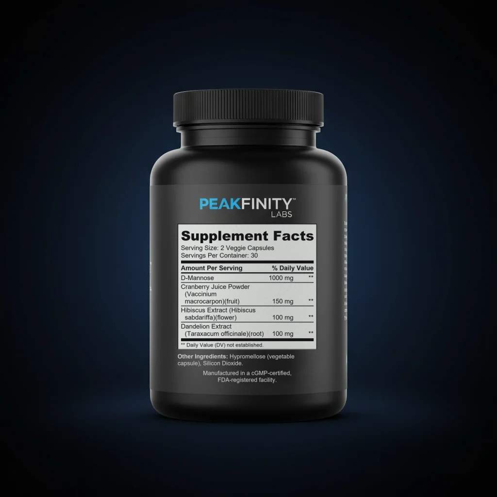 Urinary Tract Balance back label and ingredient panel