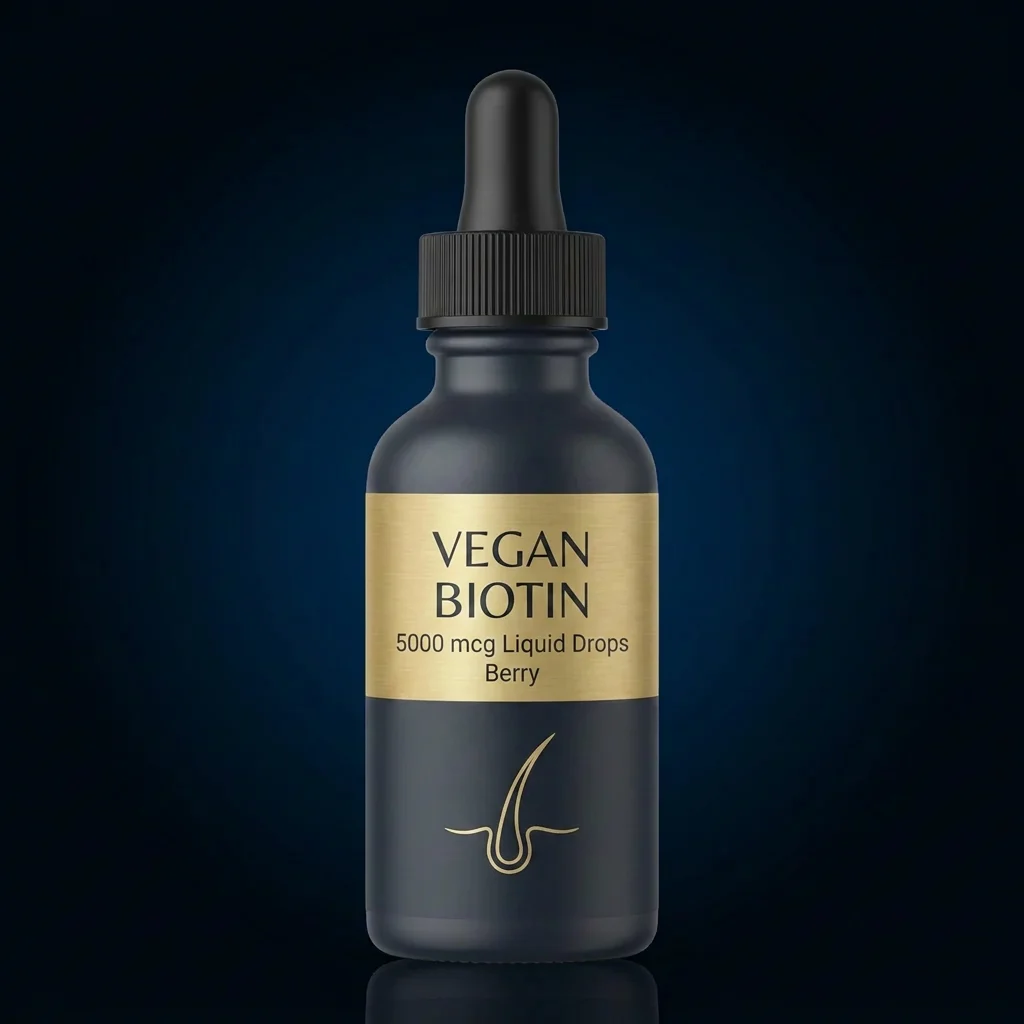 Vegan Biotin Daily Support Liquid Drops - 5,000 mcg Berry Flavor