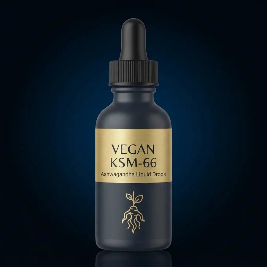 Vegan KSM-66 Ashwagandha Liquid Drops for Stress & Focus
