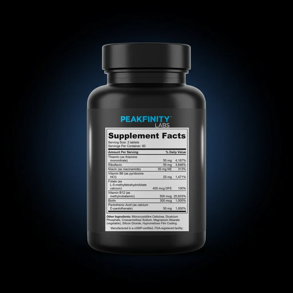 Vitamin B Complex Tablets — back label / ingredients panel