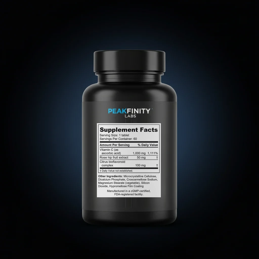 Vitamin C 1000mg with Rose Hips & Bioflavonoids Tablets — back label / ingredients panel