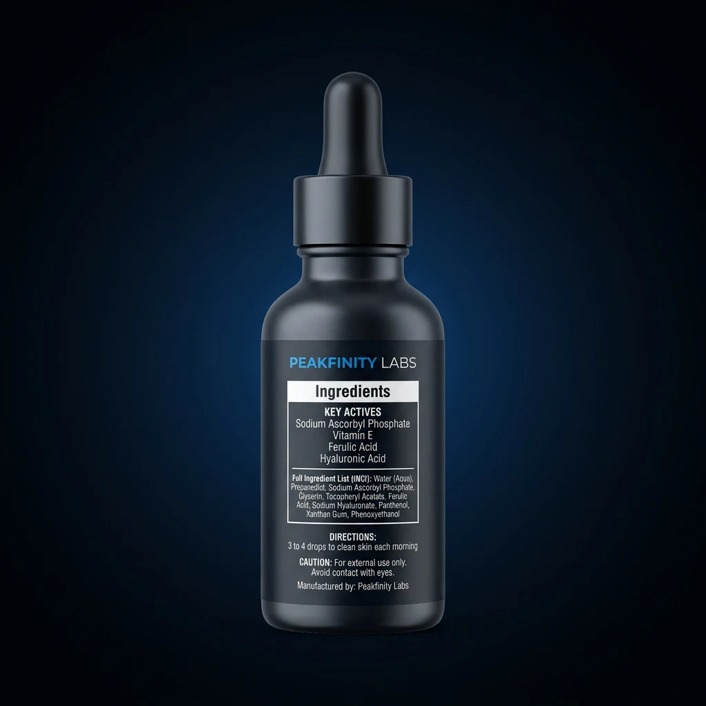 Vitamin C 20% Brightening Serum — representative back label artwork (Supplement Facts panel)