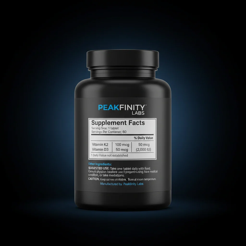 Vitamin K2 MK-7 & Vitamin D3 Tablets — back label / ingredients panel