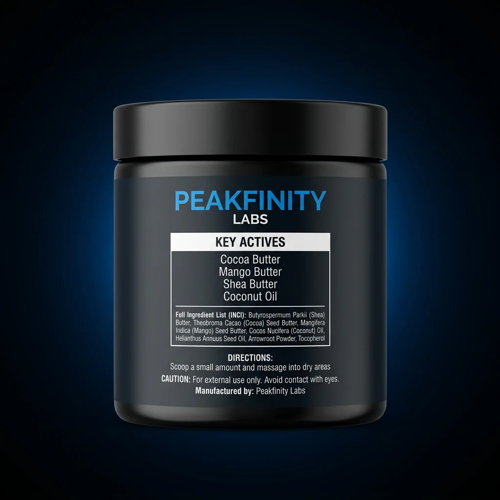 Whipped Body Butter with Cocoa & Mango — representative back label artwork (Supplement Facts panel)