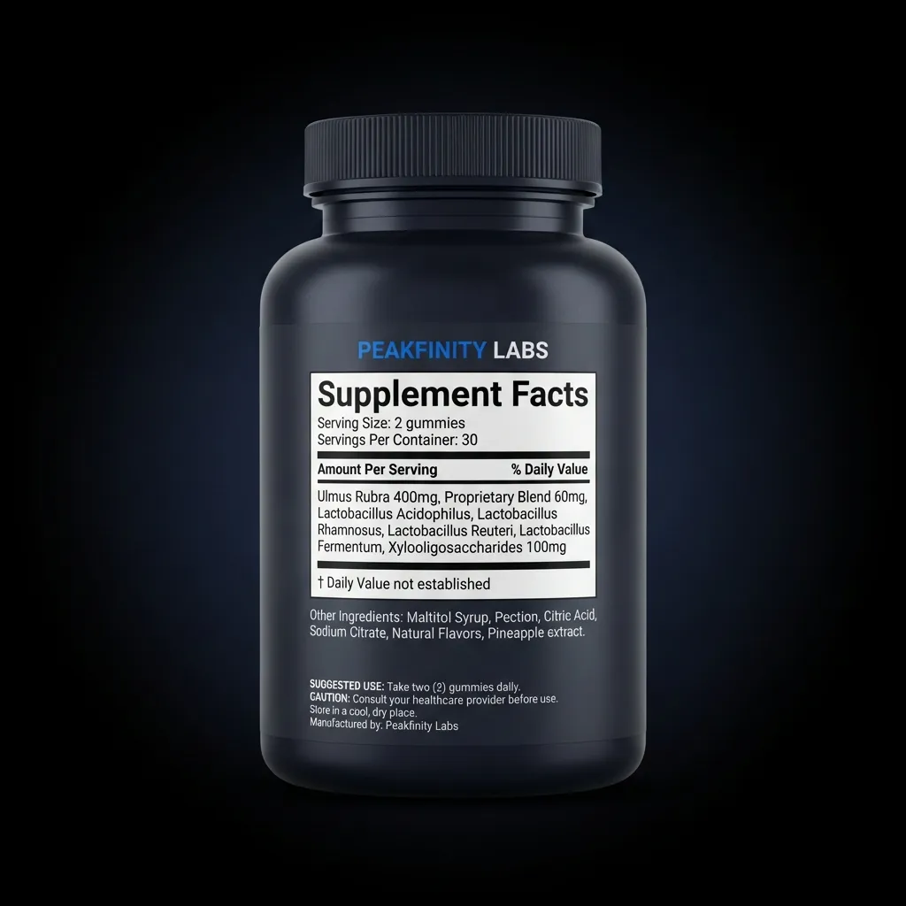 Women's Probiotic Gummies with Prebiotics — back label / supplement facts