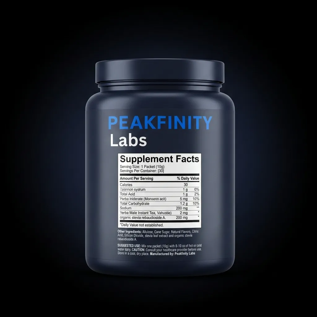 Yerba Mate Instant Tea Powder — back label / supplement facts