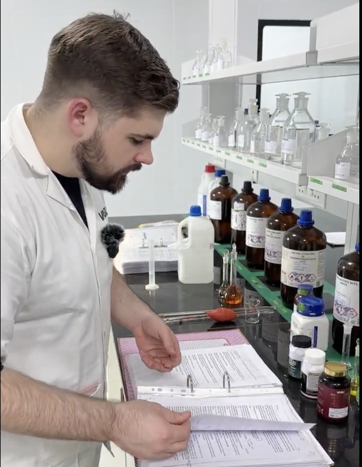 Quality Control Lab - Scientist working with testing equipment